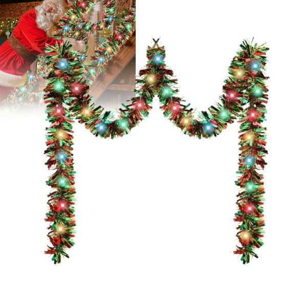 50 LED Lights 16.4 Ft Christmas Garland, Top Christmas Decor for Home & Garden, Colorful Lighted Garland to Spruce Up Your Festive Space