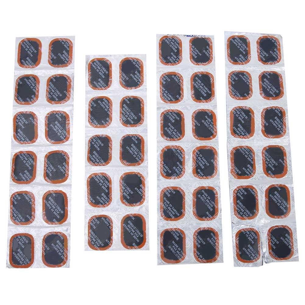 48x Rubber Patches Bicycle Motor Bike Tyre Tire Inner Tube Puncture Repair Kit 