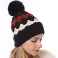 thumbnail image 2 of WITHMOONS Winter Soft Knit Pom Beanie Fleece Skull Slouch Hat YZP0079 (Black), 2 of 6