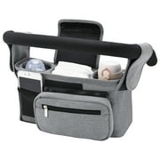Momcozy Universal Stroller Organizer with Insulated Cup Holder Grey, Fit Stroller of Baby and Toddler