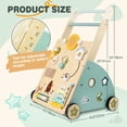 thumbnail image 2 of RedSwing Wooden Baby Push Walker Montessori Toddler Activity Center Adjustable Height Learning Walking Toy for Boys Girls Jade Green, 2 of 9