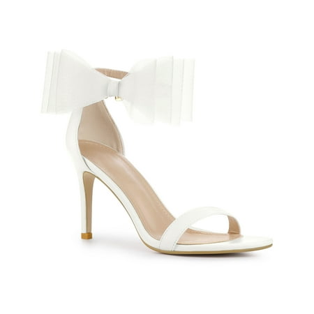 

Perphy Women s Open Toe Ankle Strap Bow Tie Stiletto High Heels Sandals