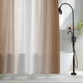 thumbnail image 2 of Ombre Beige Fabric Shower Curtain Gradient Color Washable Shower Curtains for Bathroom, Waterproof Bath Curtain with Hooks Home Decor 72x72in, 2 of 8