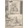 thumbnail image 3 of Jan Goeree 11x14 Black Modern Framed Museum Art Print Titled - A Reconstruction of the Temple of Romulus and Remus (Above) and a View of the Ruins (Below) (Before 1704), 3 of 5