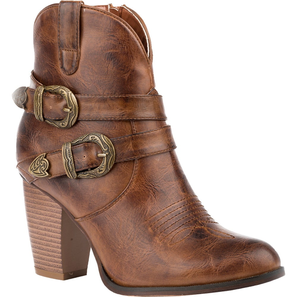 Roper Roper Maybelle Round Toe Womens Western Cowboy Boots Ankle Low