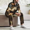 thumbnail image 7 of Naloa Flower Crown Dog Men’s Pajamas Set - Long Sleeve Button Down Sleep Shirt and Pajama Bottoms Sleepwear Set-X-Large, 7 of 7