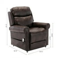 thumbnail image 3 of Leather Lift Chair with Massage, Single Chair for Reading, Sofa Chair with High Back and Armrest, Comfy Upholstered Sofa Chair for Living Room Bedroom Office, Brown, 3 of 7
