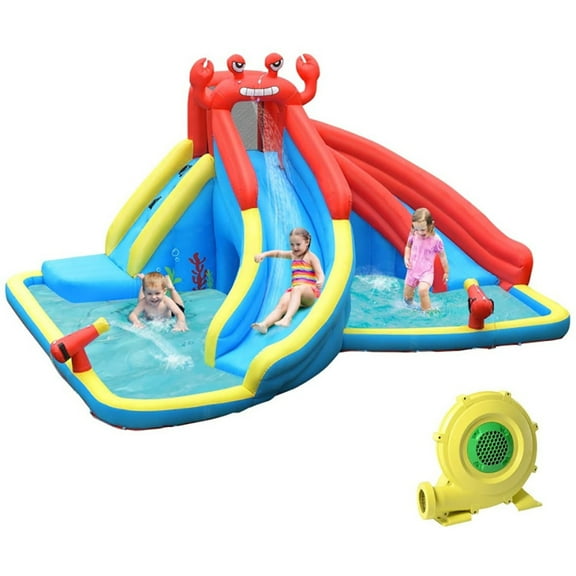 Spaco Inflatable Water Slide Bounce House with Water Cannon and 950W Blower, Jumping Castle Family Backyard Bouncy Castle, Durable Sewn with Extra Thick Material, Idea for Kids