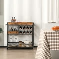 thumbnail image 2 of Costway 3-Tier Mobile Bar Serving Cart Liquor Storage Trolley with  Removable Tray Wine Rack, 2 of 10