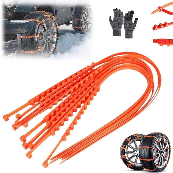 Universal Anti-Skid Snow Tire Chains, 2026 New Anti-Skid Chains for Car Tires Reusable Winter Safety Chains, Emergency Traction Cables for Winter Driving & Muddy Road