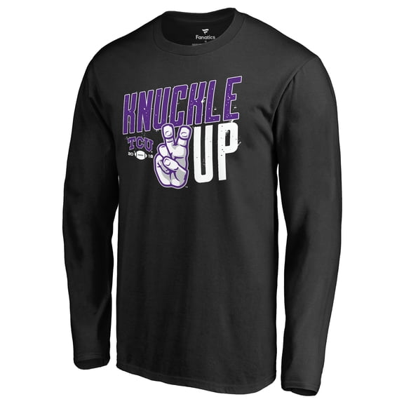 Men's Black TCU Horned Frogs Knuckle Up Long Sleeve T-Shirt