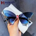 thumbnail image 2 of Gafas de sol de lujo con diseño de mariposa y diamantes para mujer, marca y2k, gafas de sol de gran tamaño sin montura Vintage, gafas de sol para mujer Dengxun unisex, 2 of 2