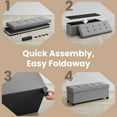 thumbnail image 5 of LEDREM 43" Storage Ottoman Bench with 660lb Capacity, End of Bed Bench, Folding Ottoman with Storage, Footrest, Dove Gray, 5 of 8