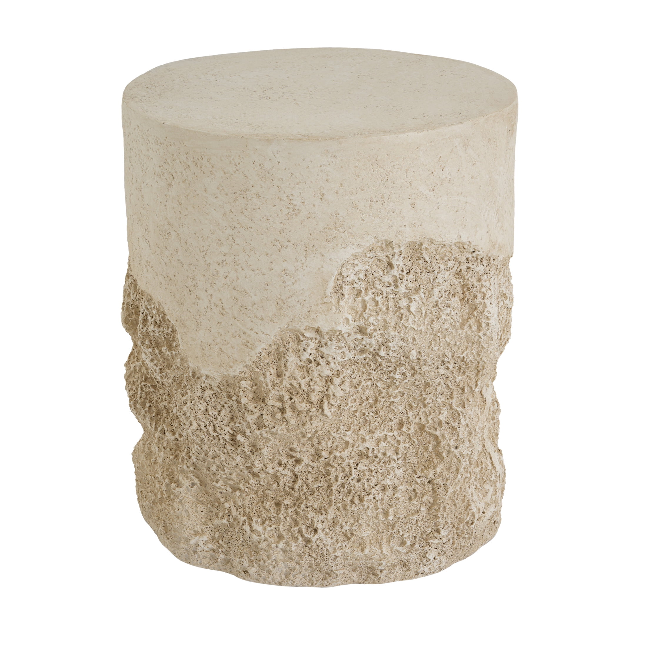 Christopher Knight Home Outdoor MGO Round Accent Side Table, Coral-Texture for Coastal Decor, Beige