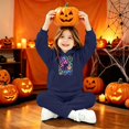 thumbnail image 6 of Youth Hooded Outfits Halloween Pocket Witch Hat Pumpkin Ghost Two Piece Suit Halloween Play Pumpkin Parade Outdoor Picnic Girls Two Piece Outfit, 6 of 7
