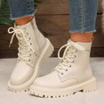 thumbnail image 4 of OKBOP Combat womens boots Platform Round Toe Lace-Up Round Toe Regular retro Comfortable Mid Heel 37, 4 of 5