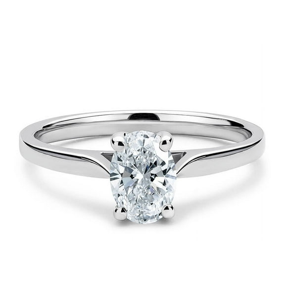 Stunning 1.5 Ct Oval Cut Moissanite Diamond Solitaire Ring in Silver for women