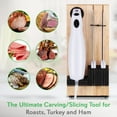 thumbnail image 3 of NutriChef 2 Blade Serrated Electric Kitchen Knife w/ Butcher Block Storage Tray, 3 of 4