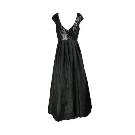 Calvin Klein Black Sequin Top Gown 14