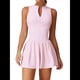 thumbnail image 3 of Vestido de Golf y Tenis para Mujer con Sujetador Incorporado, Pantalones Cortos con Cremallera, Corte Entallado, Falda Deportiva con Bolsillos Rosa M, 3 of 10
