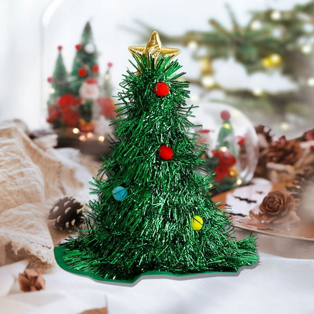 Sombrero de Navidad con sombrero de Navidad | Poliéster reflectante multicolor, 43x34cm | Atrezzo festivo para adultos navideños, diseño en capas 3D, tapa Golden Star