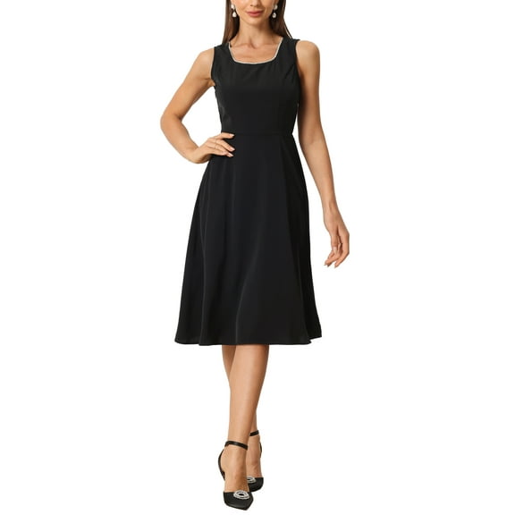 INSPIRE CHIC Formal Dress for Women Two Piece Lace Shoulder Jacket Dress Work Guest Dresses Black XS