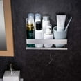 thumbnail image 4 of Estante de baño elegante, estante flotante de pared de acero inoxidable resistente a la oxidación para ducha, acabado cepillado, barandilla de seguridad, 4 of 5