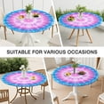thumbnail image 7 of Colorful Tie Dye Mandala Pattern Round Fitted Tablecloth with Elastic Edge,Dining Table Cover Waterproof,Outdoor Round Tablecloth for Camping,Dining,Indoor and Outdoor, 7 of 7