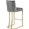 thumbnail image 3 of Homestock Coastal Charm Grey Velvet Stool, 3 of 10