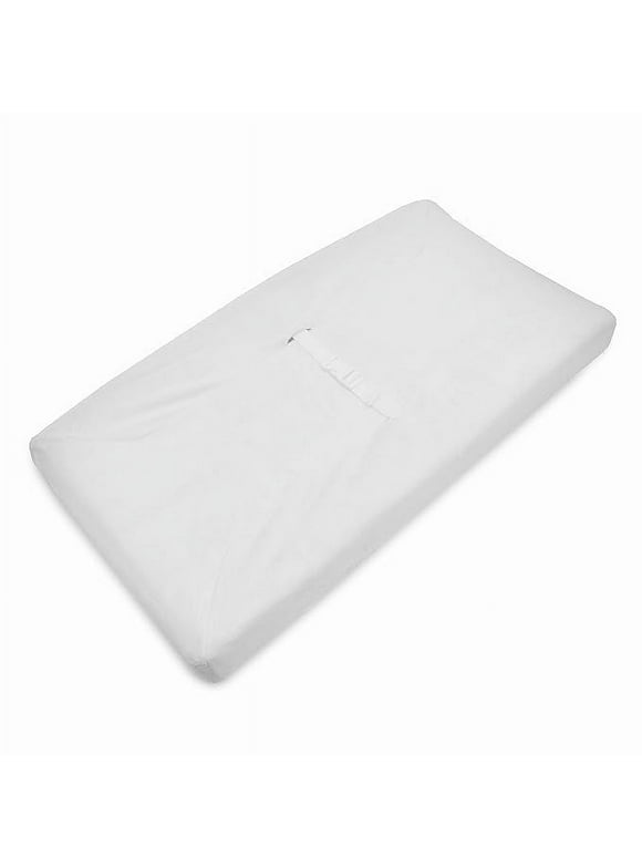 American Baby Company Heavenly Soft Chenille Fitted Contoured Changing Pad Cover, White, for Boys and Girls