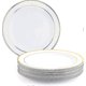 thumbnail image 1 of 25 Premium Plastic Dinner Party Plates With Gold Rim, Multi-use Perfect For Weddings, Birthdays-fcy, 1 of 5