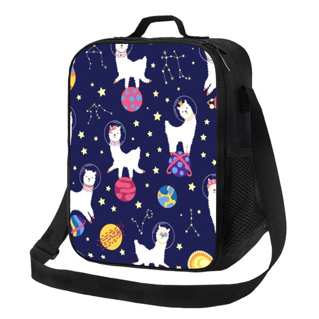 Disketp Lama in Space Bolsa Térmica Estampada para Almuerzo, Lonchera para Hombres y Mujeres Adultos