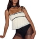 thumbnail image 3 of Blusa de Verano Sin Mangas con Hombros Descubiertos y Peplum para Mujer Crema S, 3 of 7