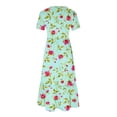 thumbnail image 4 of Summer Fashion Maxi Dress for Women 2024 Short Sleeve Round-Neck Plus Size Loose Bohemian Flower Printed Beach Long Dress Gift for Women 50% off Clearance!, 4 of 4