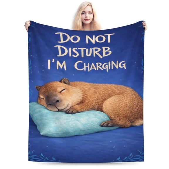 Capybara Blanket Gift Throw Blanket Cute Capybara Pattern Blanket Cozy Soft Home Decor Gift for Capybara Lovers Funny Animal Fans 50x40