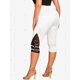 thumbnail image 4 of Leggings Recortados de Talla Grande de Encaje de Bloqueo de Color Rosegal Leggings de talla grande, 4 of 5