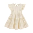 thumbnail image 1 of Vestido YOUNGER TREE para niños pequeños con mangas con volantes, beige 3-4T, 1 of 5