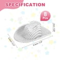 thumbnail image 2 of Sombreros de vaquero mini Uxcell, 8 piezas de sombreros vaqueros en miniatura para manualidades, decoración de fiestas, estilo cuadrado pequeño, blanco, 2 of 5