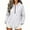 White, variant on Horkkom Quarter Zip Pullover Women Casual Fall Winter Sweatshirts Loose Drawstring Hoodie with Pockets XXL