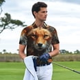thumbnail image 3 of Hirioo Floral Fox for Men’s Polo Shirts Quick Dry Short Sleeve Golf T Shirt Performance Moisture Wicking Casual Workout,Sizes S-4XL-3X-Large, 3 of 6