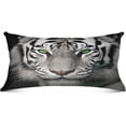 thumbnail image 2 of Coolnut White Tiger with Green Eyes Plush Pillow Case, Zippered Bed Pillow Pillowcases, Super Soft and Cozy Pillowcase Covers for Sleep Decor Giftsation - King Size 20x40in, 2 of 7