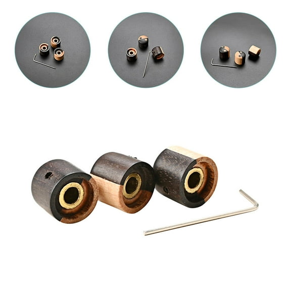 ETHZZLE 3Pcs Guitar Potentiometer Wood Knobs Compatible with Bass and Electric Guitars