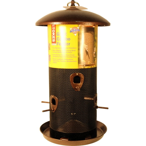 More Birds 38113 B001M7P3N4 Stokes Select, Giant Combo Outdoor Feeder, 2 Seed Com, Black