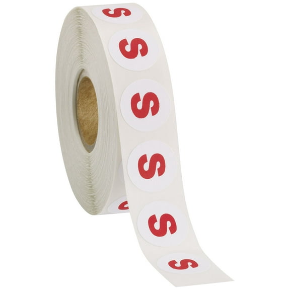 SSWBasics Self-Adhesive Size Labels - Size S - Roll of 1000 Labels- Round Versatile Size