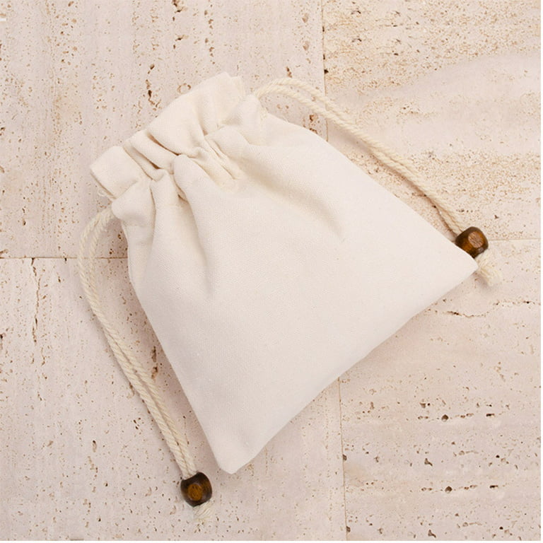 Drawstring Bag Natural White Small