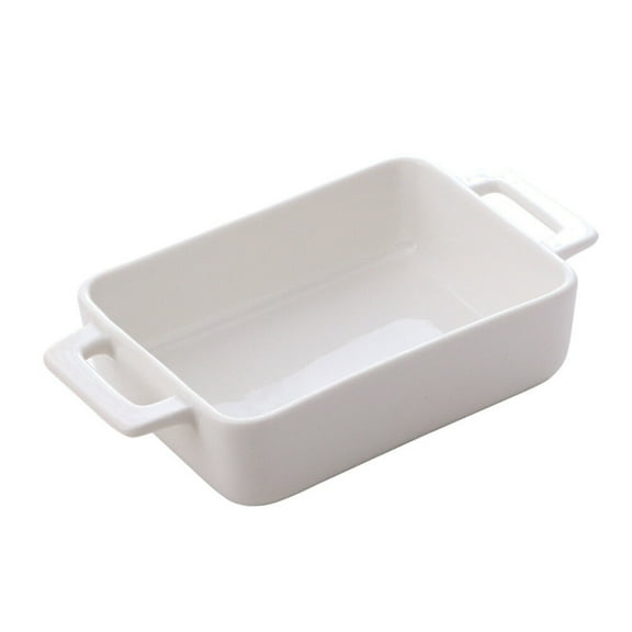 Eease Ceramic Baking Dish with Handle - White
