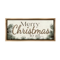 Stupell Industries Woodland Christmas Typography Holiday Painting Brown Floater Framed Canvas Art Print Wall Art, 25 x 11