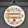 thumbnail image 4 of VINOIC Welcome Sign for front Door - Wooden Hanging Plaque 20CM - Personalized Teacher Name Decor - Ideal For Preschool & Classroom - Sturdy Wood Material - Explore Back To School Gifts, 4 of 6
