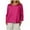 Hot Pink, variant on Women's Solid Color Round Neck Fashion Loose Casual 3/4 Sleeve Curved Hem T-shirt Top