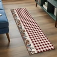 thumbnail image 3 of 2'x6' Rug Runners for Hallways Kitchen, Farmhouse Non Slip Entryway Beside Floor Carpet Runner, American Country Star Barn Red Brown Plaid Berry Laundry Room Bedroom Throw Rugs Mat for Family Pet, 3 of 8
